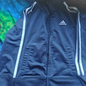 Adidas Dark Blue Jacket with White Accents